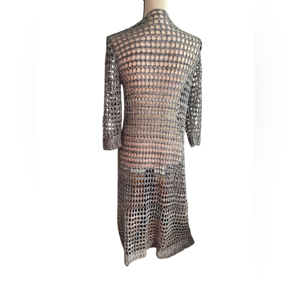 New Directions Gray Crochet Swim Coverup - Picture 3 of 6